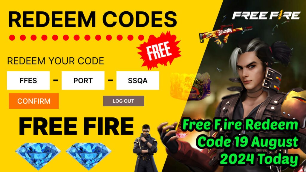 Today Garena Free Fire redeem codes for August 19 2024