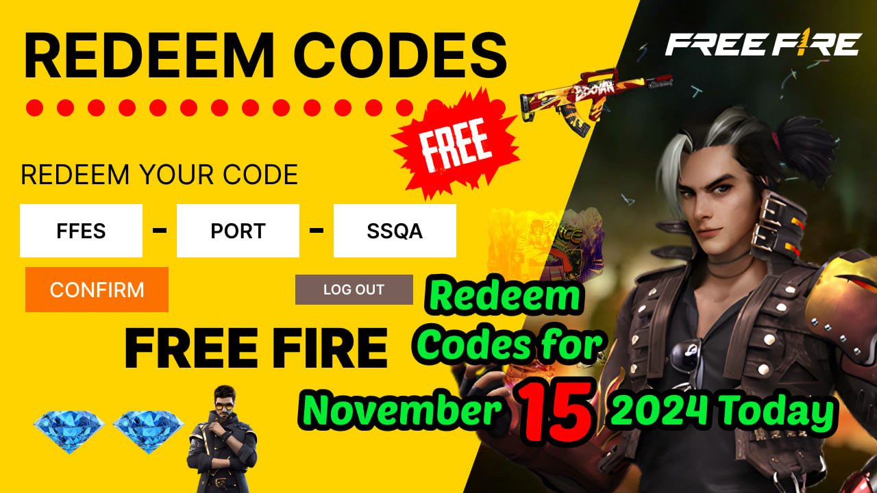 Free Fire redeem codes for November 15 2024 Today, November 15